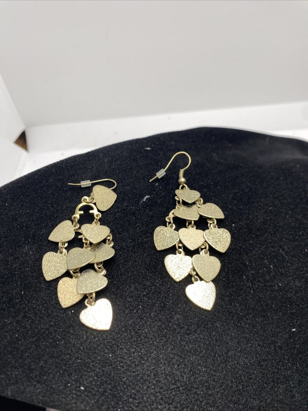 Womens Gold Tone Heart Earrings